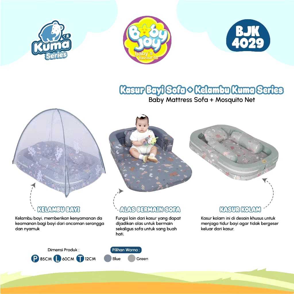 Baby Joy Kasur Bayi Baby Mattress Sofa Mosquito Sofa Kelambu Pinguin Series Anak Perempuan Laki ORI
