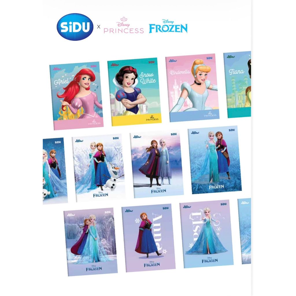 (1PAK: 10 BUKU) SIDU BUKU TULIS 58 ISI 10BUKU PRINCESS DISNEY FROZEN / BUKU TULIS SIDU 58 1 PAK ISI 