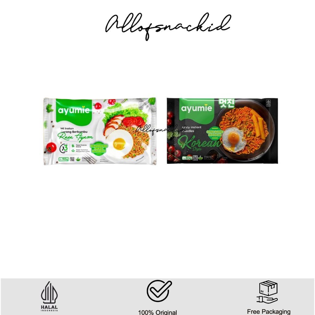 Ayumie - Mie Sehat Panggang - Mie Goreng rasa Ayam & Korean Spicy - 75gr - Baked