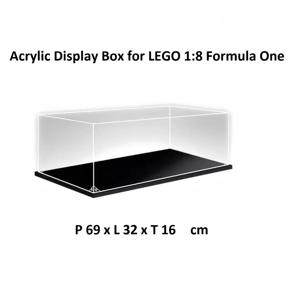 Box Acrylic Display Box Kotak Akrilik P69 x L32 x T16 cm for Lego 42171 Mercedes AMG 42207 Ferrari S