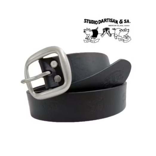 STUDIO D'ARTISAN LEATHER BELT. BLACK