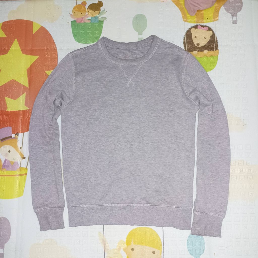 SPAO Grey Blank Crewneck Sweatshirt Sweater Basic Abu Polos