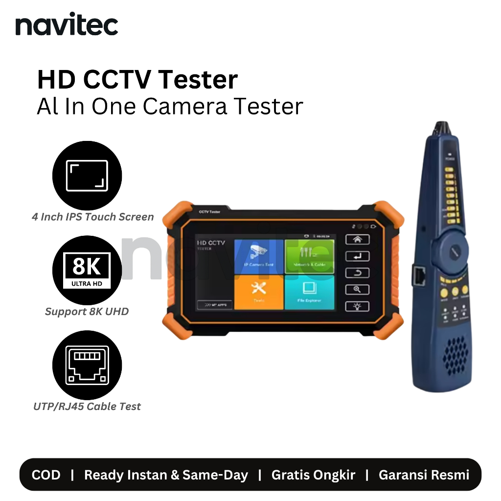 Mini CCTV IPC Camera Tester Monitor 8K Analog CCTV Tester WIFI UTP Cable Tester