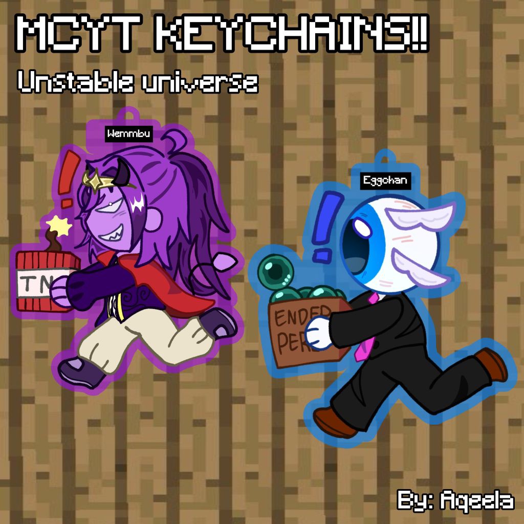 [READY STOCK] MCYT Minecraft youtuber Lifesteal SMP Unstable universe keychains acrylic | Fanmerch