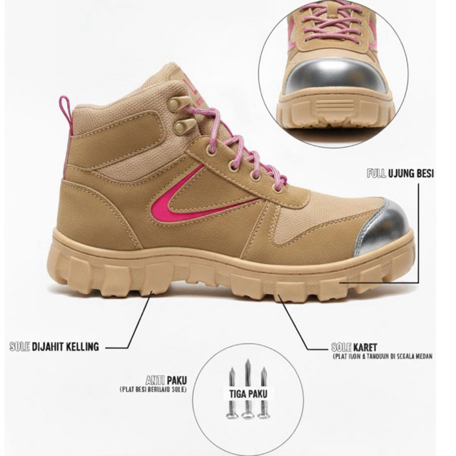 GRANCHIO safety Livina - Sepatu wanita safety boots sepatu safety wanita