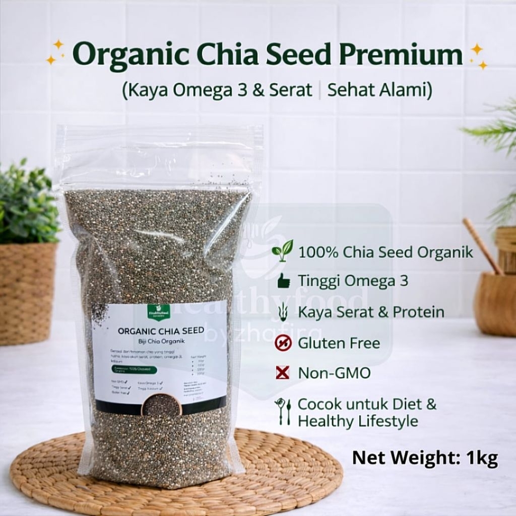 1kg Organik Chiaseed/chiaseed organic/chiaseed organik/chiaseed mecixo