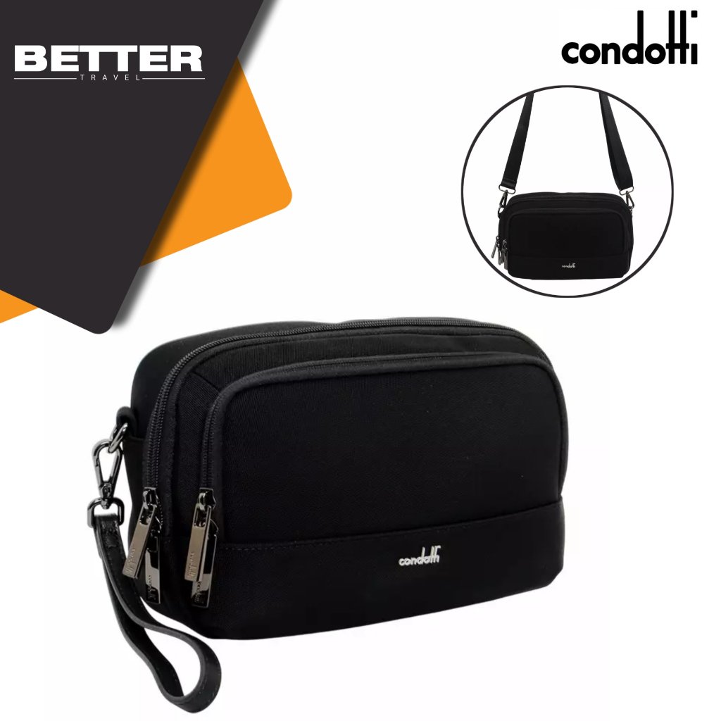 Tas clutch pria CONDOTTI with tali selempang crossbody sling bag handbag kasual daily formal