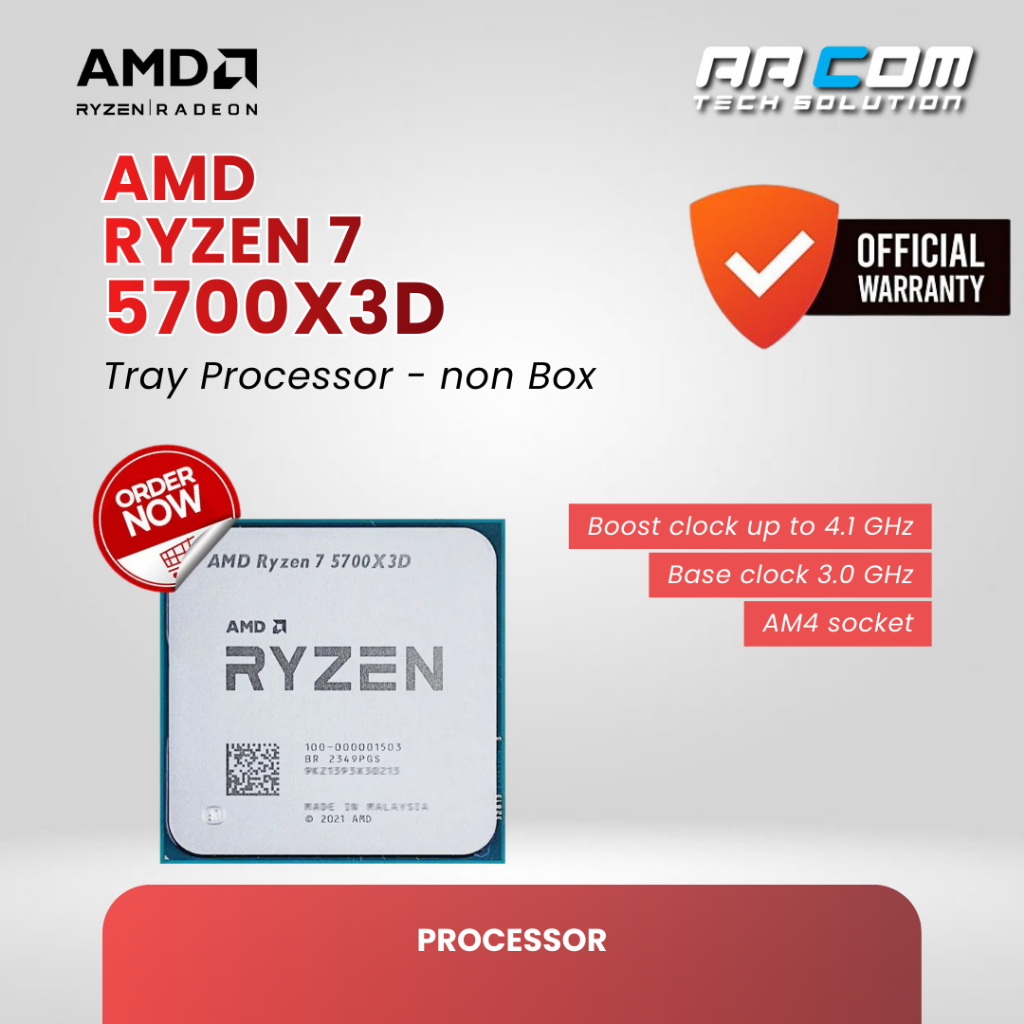 PROCESSOR AMD RYZEN 7 5700X3D 3.0Ghz TRAY