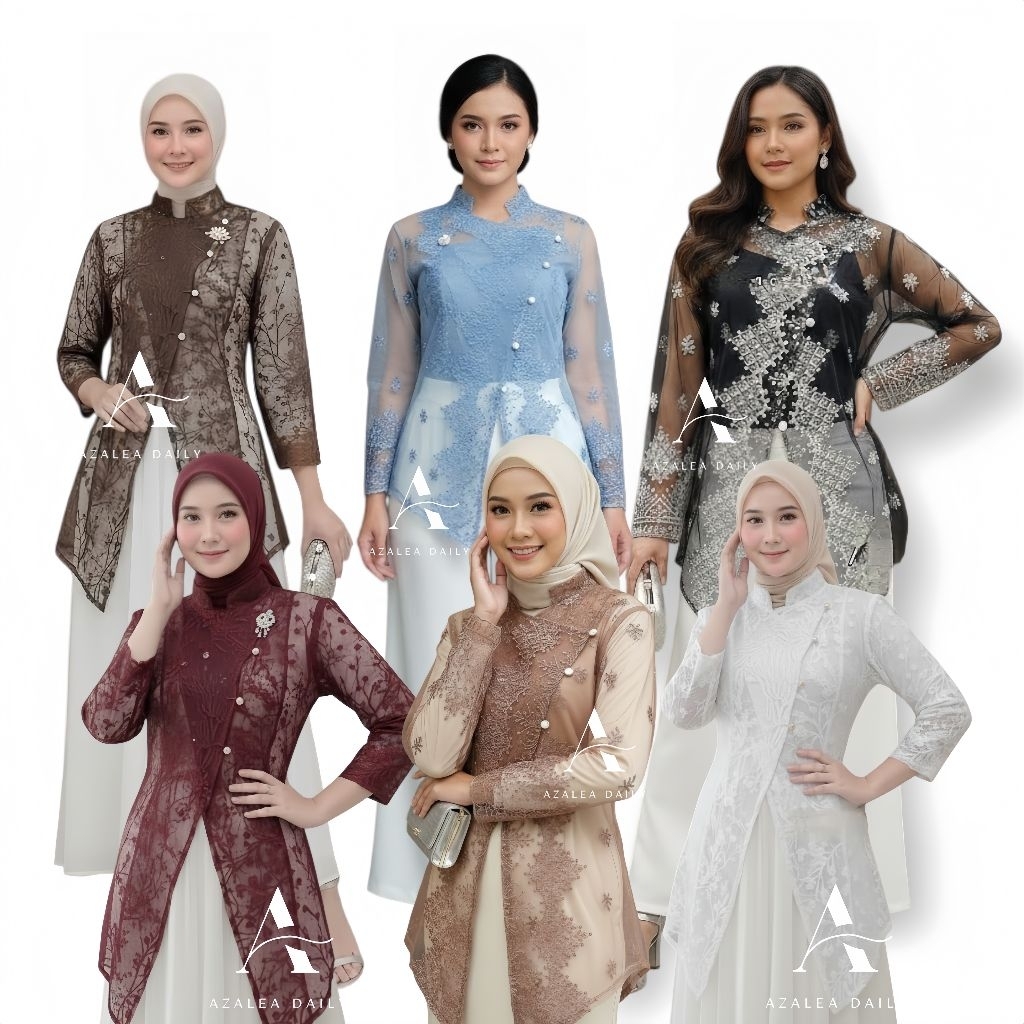 AZALEA - Sakura outer brokat kebaya janggan / outer tunik brokat modern / outer kebaya wisuda keonda