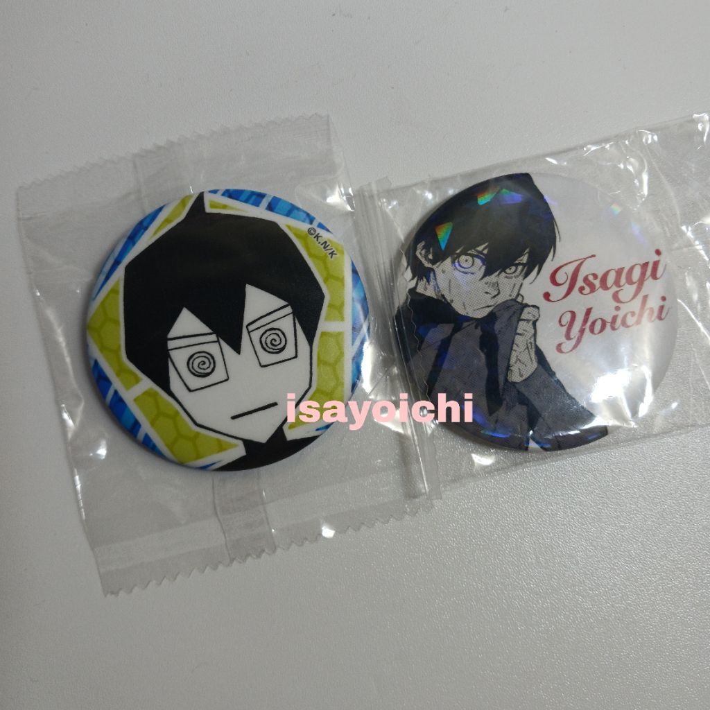 OFFICIAL & FANMERCH pin badge Blue Lock ISAGI YOICHI & MICHAEL KAISER [75mm, 55mm, 7cm]