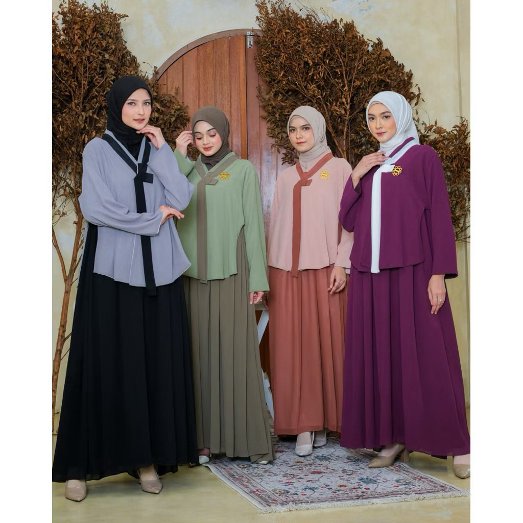 Gamis Hanbok Premium Wanita Terbaru 2026 – Dress Muslimah Elegan Kekinian