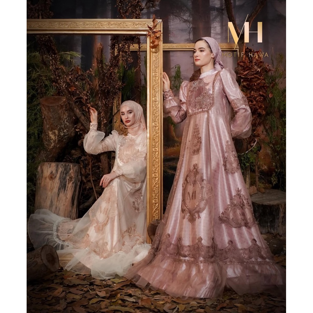 Gamis MH motif Hawa glaomour mewah Motif Hawa syari