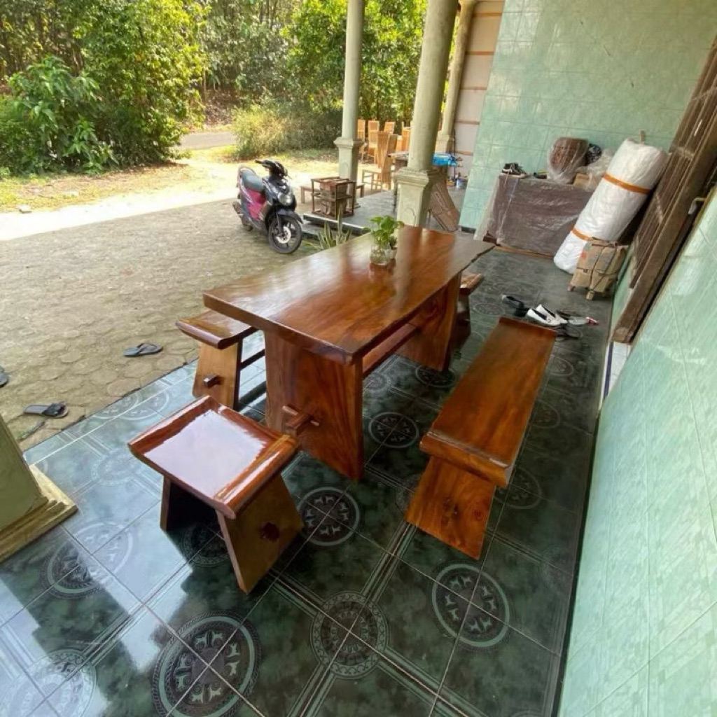 meja makan kayu blok mahoni meja makan mahoni