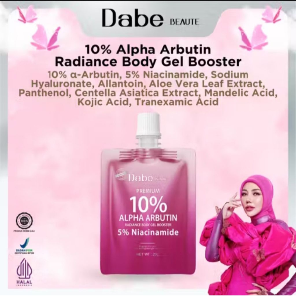 READY Alpha Arbutin 10% Radiance Body Gel Booster Premium Dabe Beauty X Bella Shofie