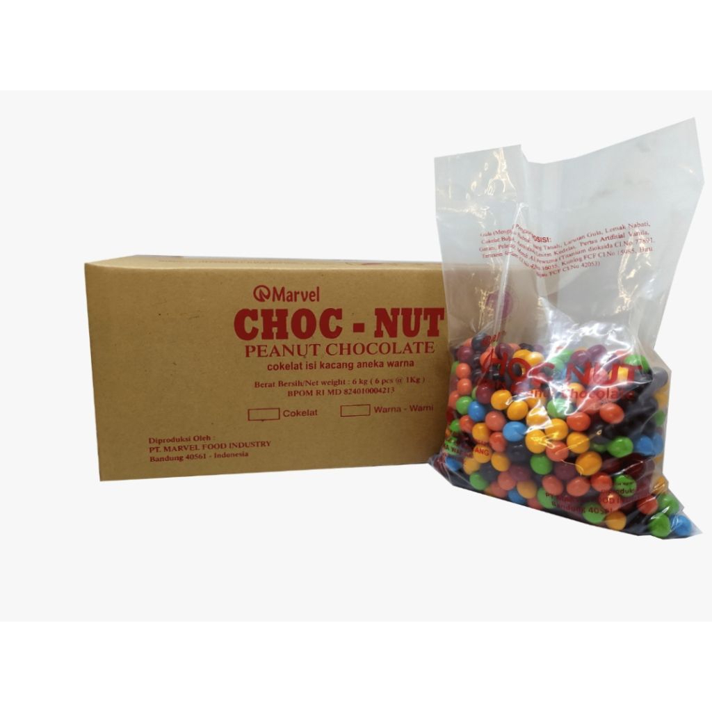 1kg Marvel scandia choc nut - coklat kacang - toping kue - coklat bulat - peanut chocolate