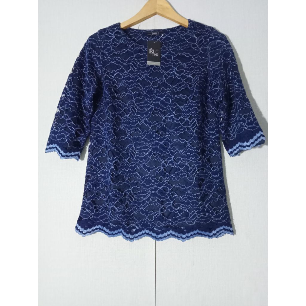 Eprise - Atasan Brokat Navy Size S