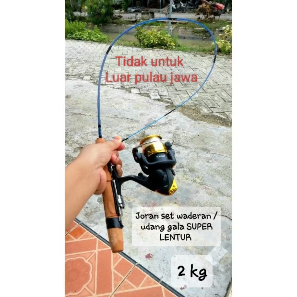 Ecer Joran pancing lengkap SET Murah 120cm semi telescopic