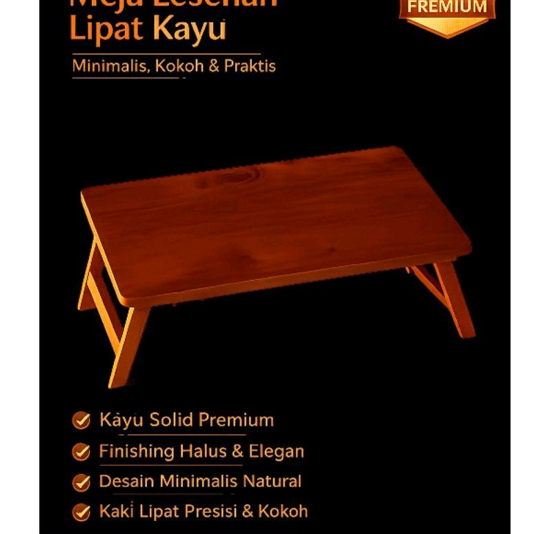 Meja Lesehan Lipat Kayu Premium  | Meja Kayu Kokoh Minimalis/Meja Lesehan Lipat Kayu aSOLID Premium 