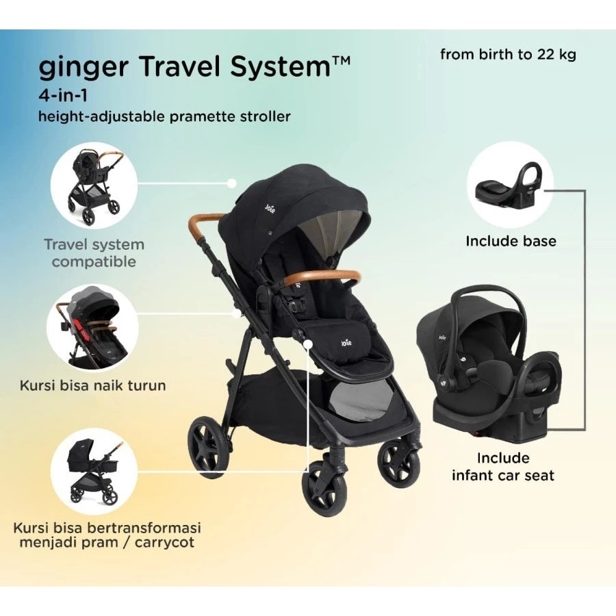 Stroller Joie Ginger LX Travel System + Car Seat