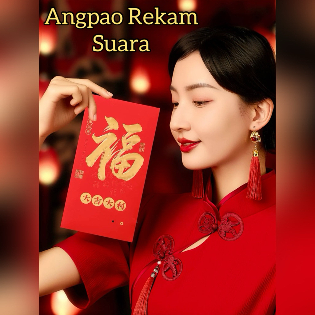 Angpao imlek rekam suara recording voice note amplop angpau merah tahun baru chinese shio kuda fuk