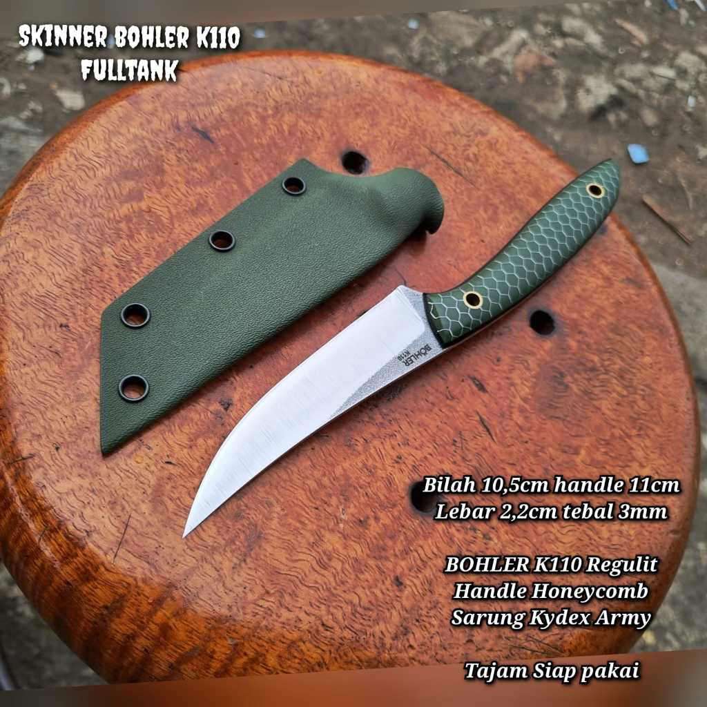 PISAU DAPUR SESET BOHLER K110 FULLTANG GREEN