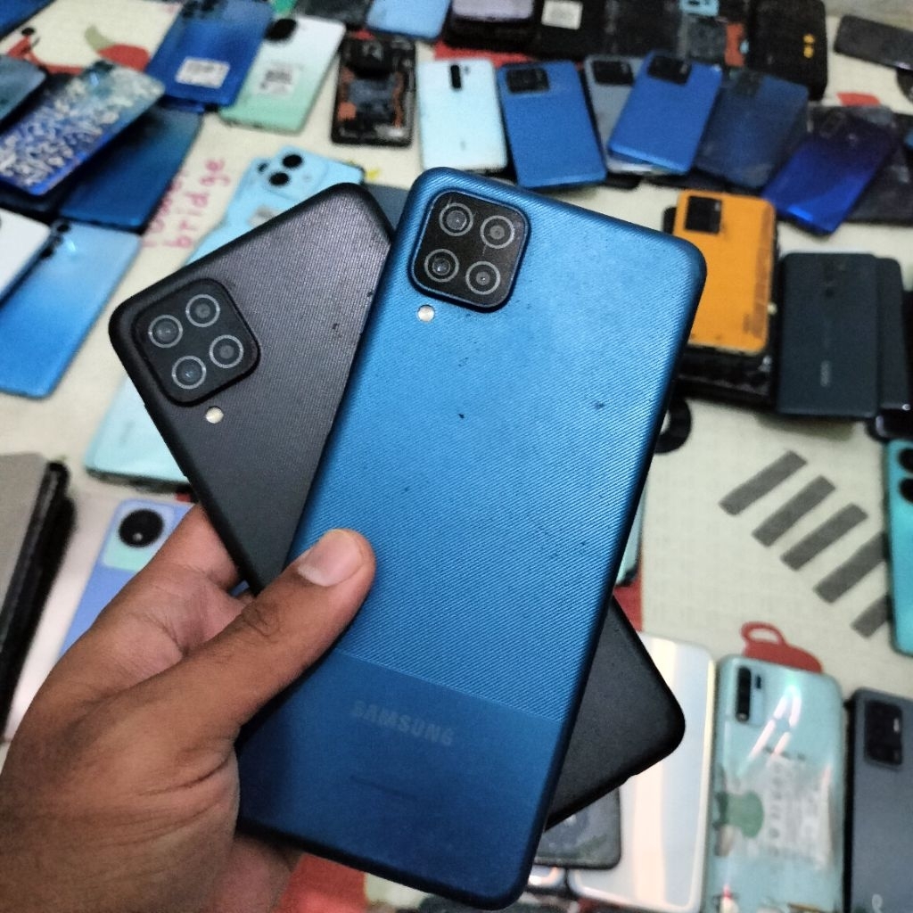 Jual unit samsung A12 Mesin normal, lcd minus fisik seadanya