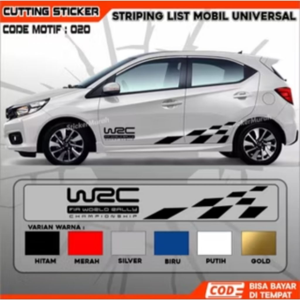 Sticker mobil Honda Brio jazz dll stiker cutting universal semua mobil tahan lama