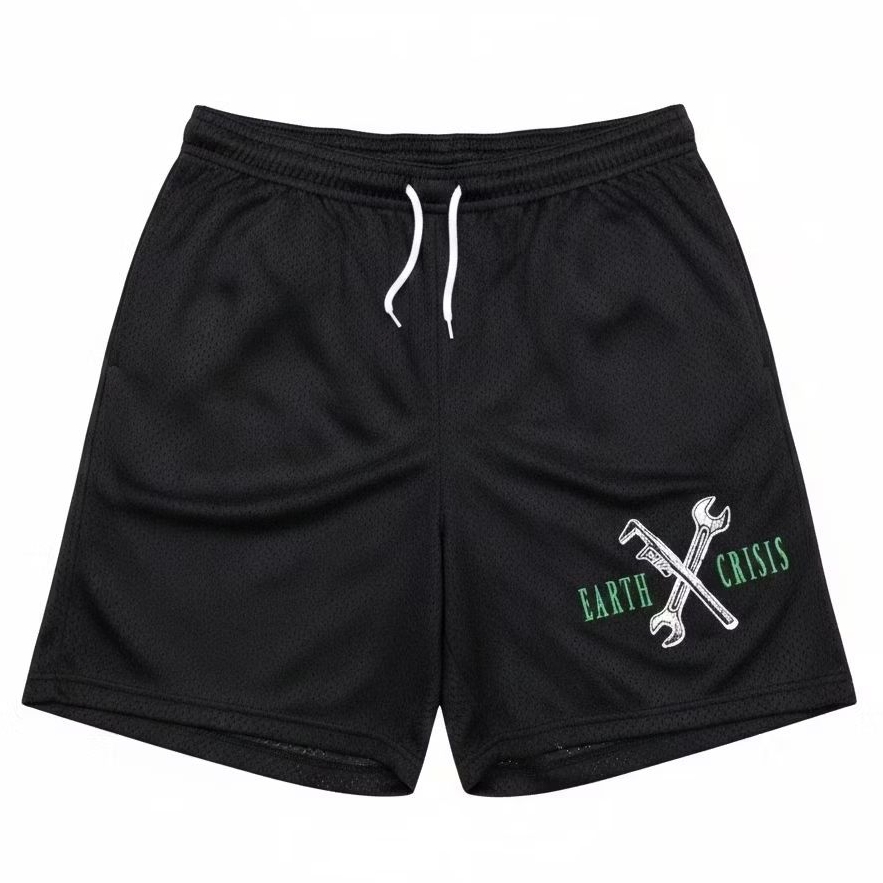 EARTH CRISIS official merchandise short pants vintage hardcore sxe bands color black Polyester