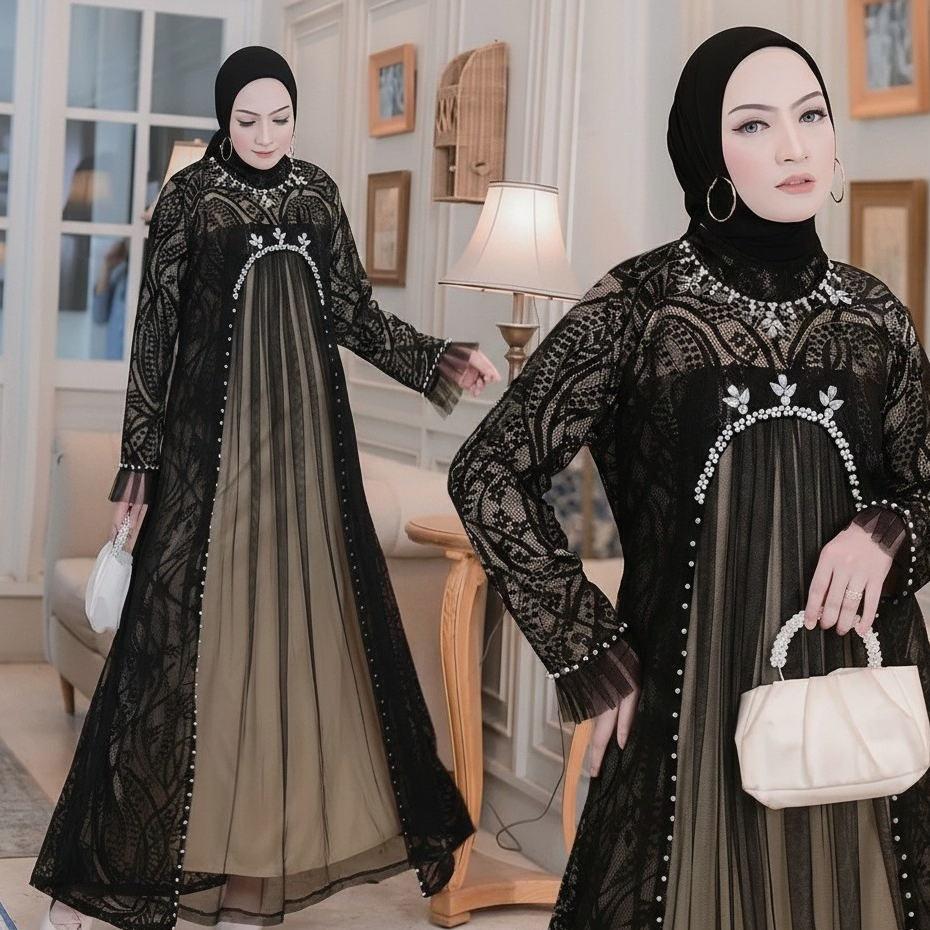 Gamis Brokat Zahra Luxury Gamis Pesta Wanita Terbaru Gamis Fashion Casual