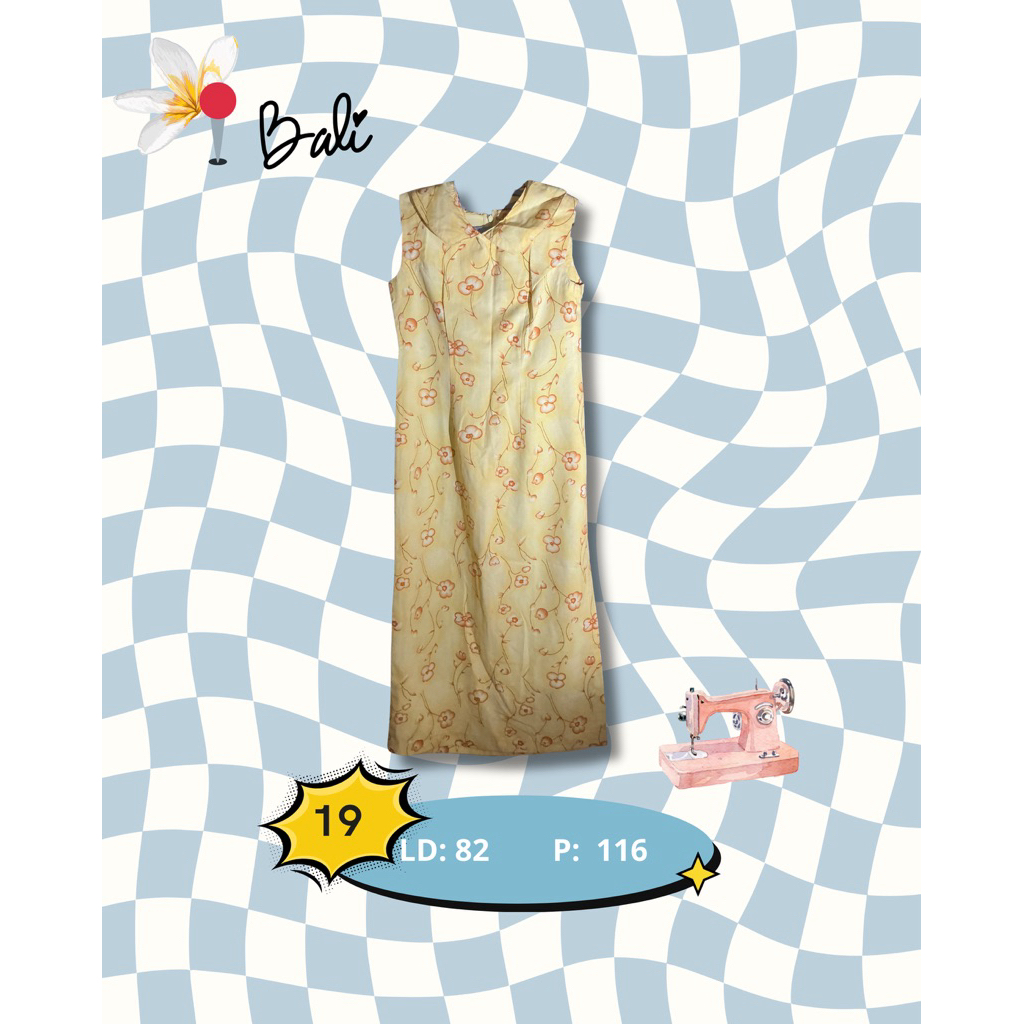 Preloved Dress Floral Kuning Vintage Original sangjit imlek dress