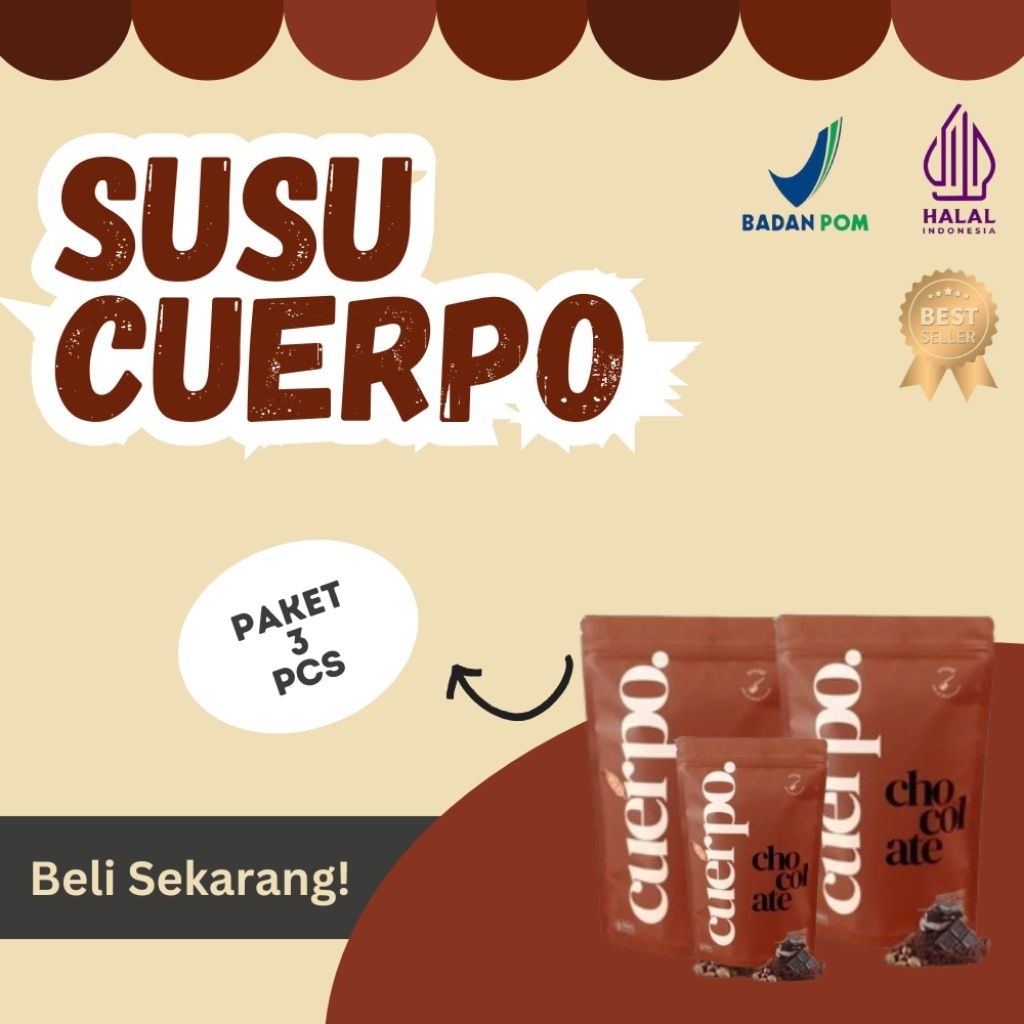 Cuerpo 3 Pcs Susu Penggemuk Badan Cepat Menambah BB Cocok Untuk Dewasa Atau Anak Anak Original Halal