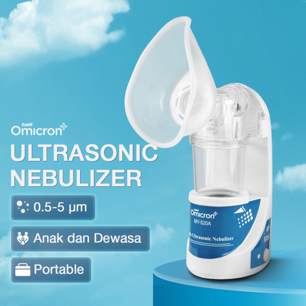 TaffOmicron Alat Terapi Pernapasan Ultrasonic Nebulizer Portable