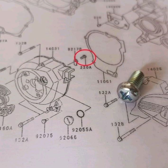 SCREW PAN CROS 6X12 BAUT CLAMP SPUL MAGNET KAWASAKI NINJA R RR