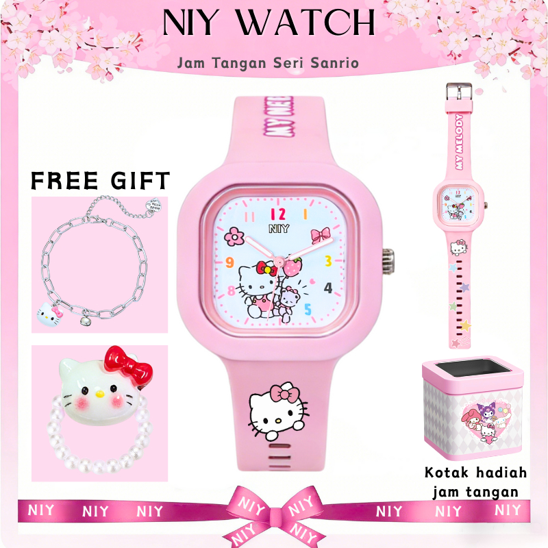 Jam tangan perempuan My Melody & gelang anak Jam tangan anak-anak simulasi Jam Tangan Anak Import Lu