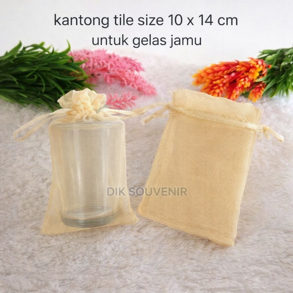 sarung tile untuk souvenir gelas jamu/ukuran 10 x 14 cm