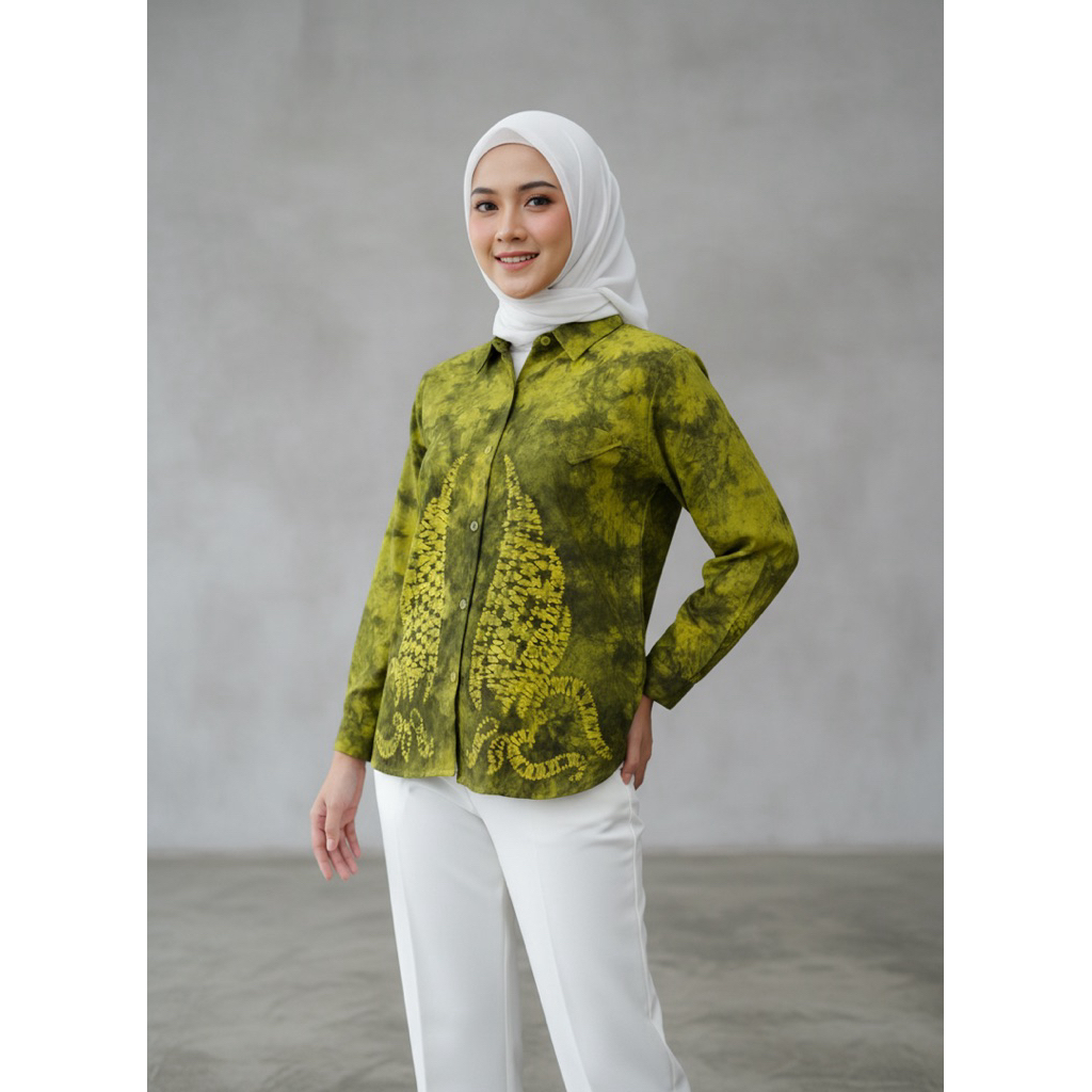ATASAN BLOUSE KEMEJA WANITA MOTIF SASIRANGAN 0056