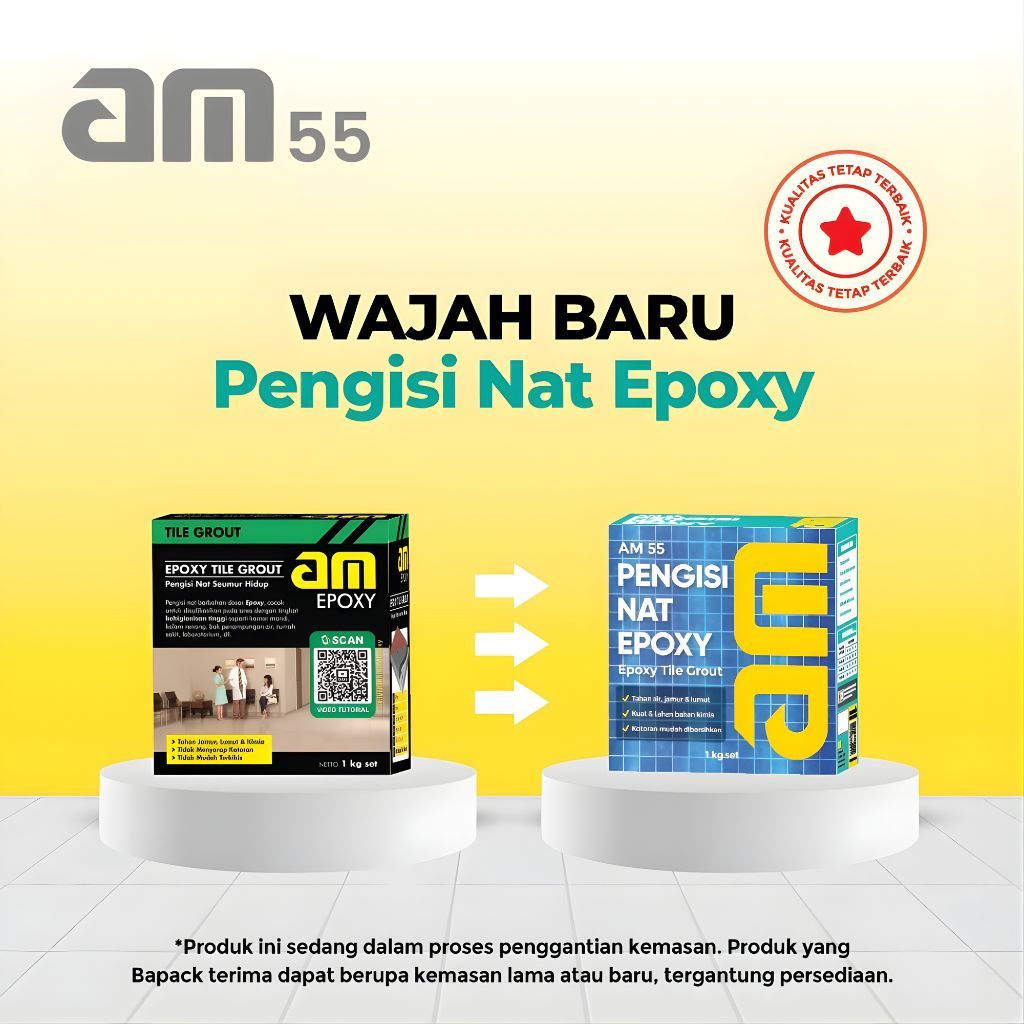 Semen Pengisi NAT AM 55 Pengisi - Nat Epoxy 1Kg – Nat Keramik / Tile Grout Anti Jamur, Kedap Air, Ta