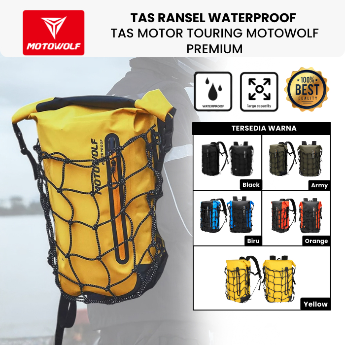 Tas Ransel Waterproof Tas Motor Touring Motowolf Premium