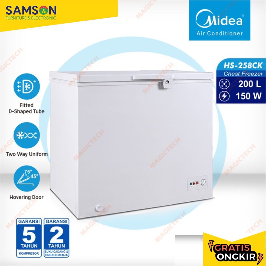 CHEST FREEZER MIDEA HS-258Ck/ HS258Ck FREEZER BOX 200L