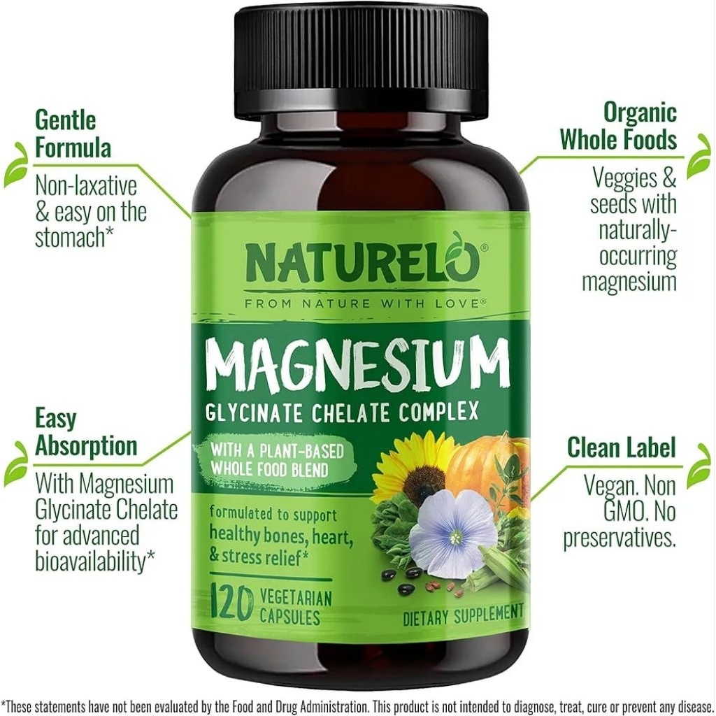 NATURELO-Magnesium Glycinate Complex supplemen 120 capsules