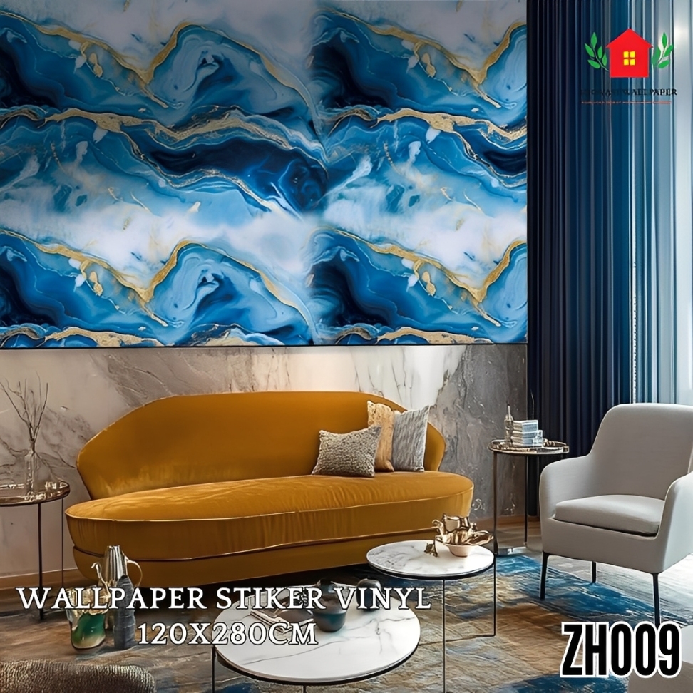 INOVASI WALLPAPER - Wallpaper Dinding Motif Vinyl Marble Foam Roll Sticker Kamar Dekorasi PET 120 x 