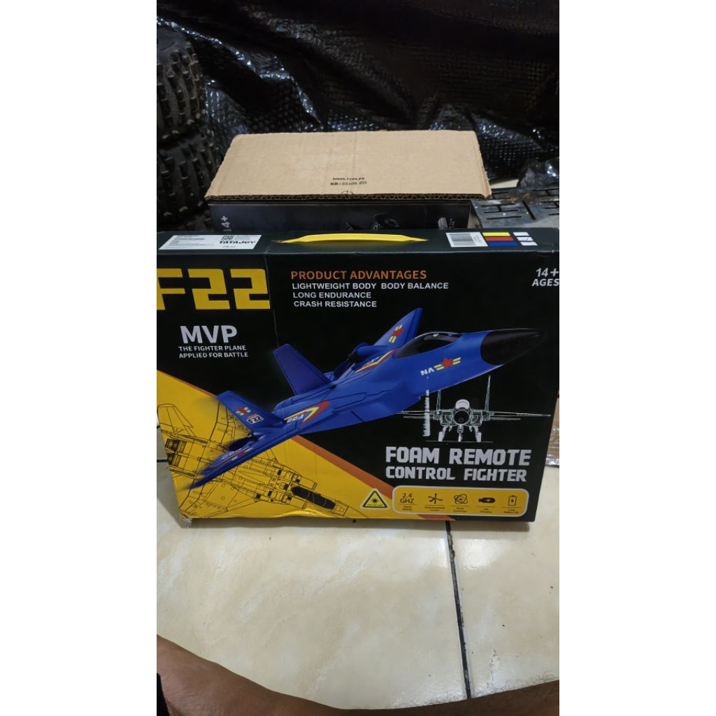 rc plane pesawat terbang F22 rtf tinggal main