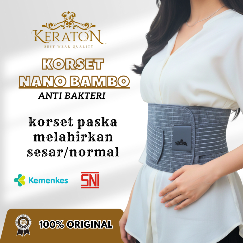 Korset Kesehatan Keraton Nano Bamboo - Korset Melangsingkan Perut - Korset Pasca Melahirkan Caesar