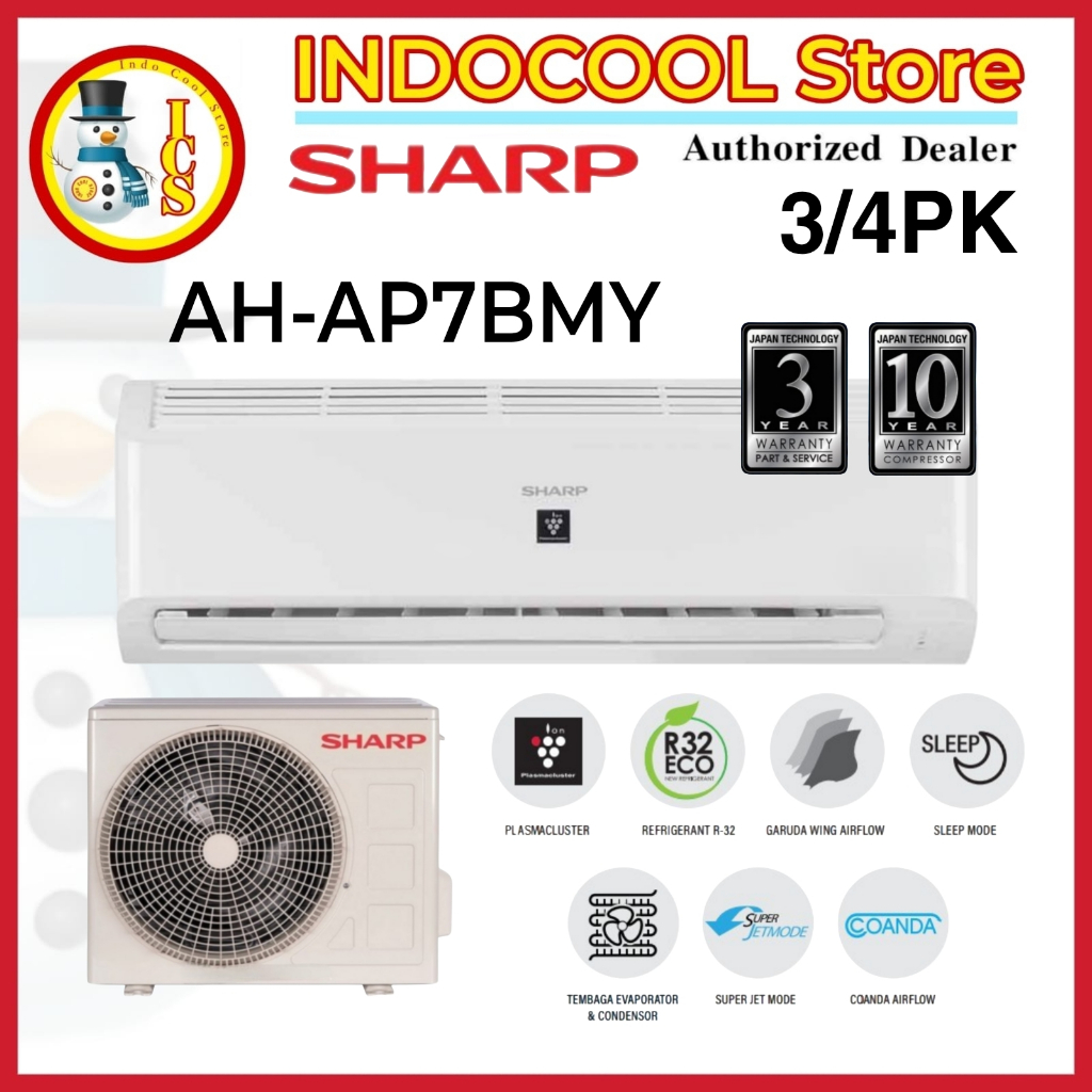 Ac Sharp Split 3/4PK AH-AP7BMY PLASMACLUSTER