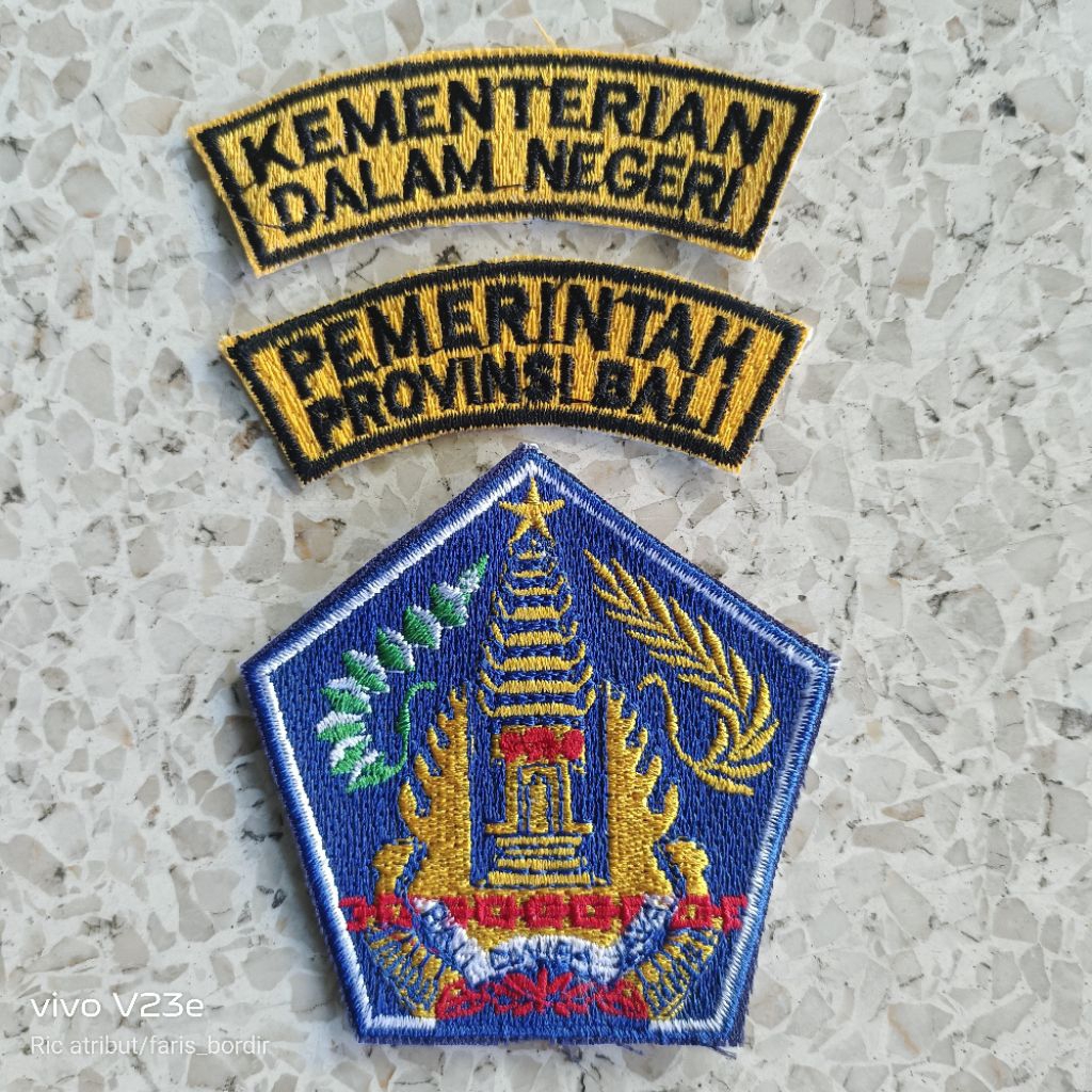 BET BORDIR LOGO LAMBANG PEMERINTAH PEMERINTAH PROVINSI BALI
