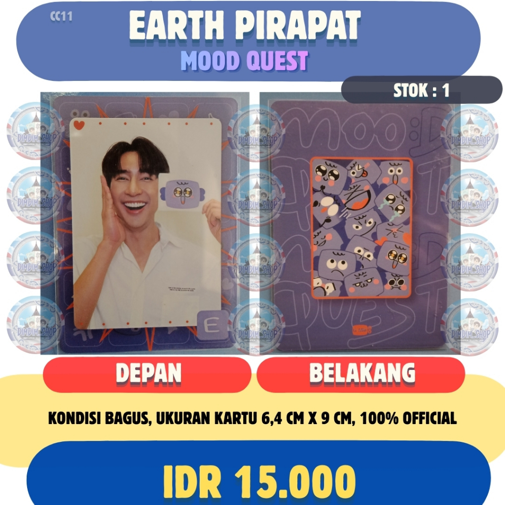 JUAL PC/CC GMMTV - EARTH PIRAPAT (MOOD QUEST)