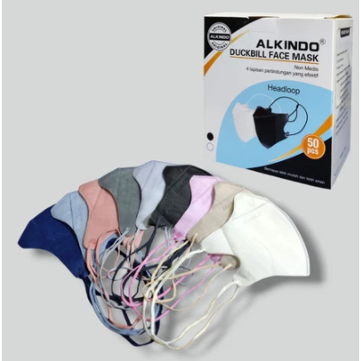 Masker Duckbill Hijab Alkindo 4py Warna Warni Tebal Berkualitas Nyaman Digunakan