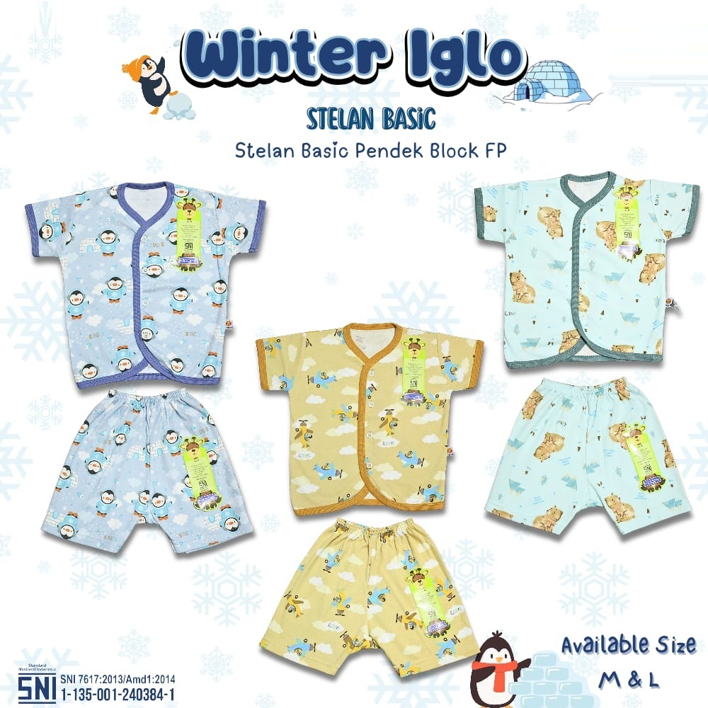 Setelan Baju Bayi Pendek Kancing Depan RIDGES SNI