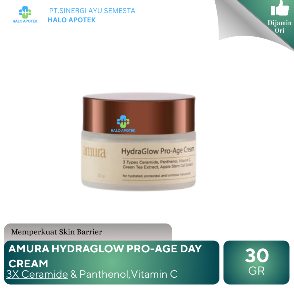 Amura HydraGlow Pro-Age Day Cream 30g | 3X Ceramide Memperkuat Skin Barrier Melembapkan Wajah