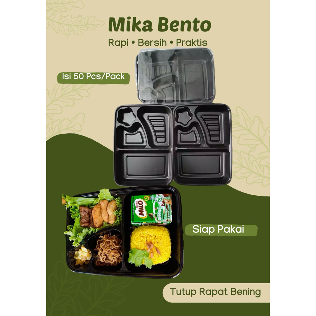 Mika Nasi Bento Sekat 4 – Isi 50 pcs
